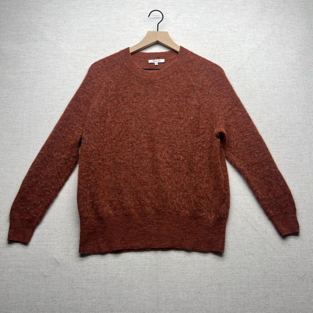 Madewell Womens Orange Long Sleeve Crew Neck Pullover Sweater Size XS